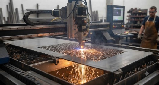 Laser-cut door fabrication at J.K. Fabricaters